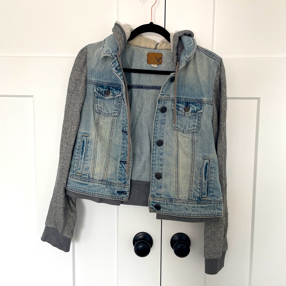 American eagle jean jacket sweater